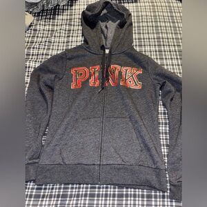 Y2K Victoria secret PINK holiday plaid logo , zip up hoodie